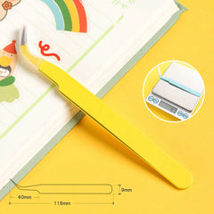 ملقط مستقيم منحني من الفولاذ المقاوم للصدأ ملون وردي أزرق أرجواني DIY ملقط رموش ملصق فن الأظافر أداة التقاط أحجار الراين
