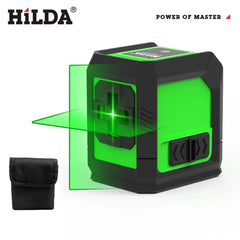 HILDA Laser Level 2 lines/5 Lines 360 Automatic Leveling Level Construction Tool Equipment Green Light Cross Laser Good Gift