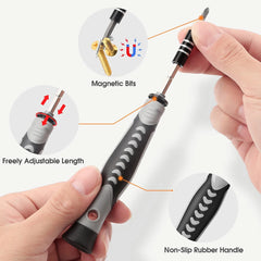 طقم مفكات براغي مغناطيسية من WOZOBUY مع مفتاح فك مفك كهربائي، أدوات إصلاح الهواتف والكمبيوتر