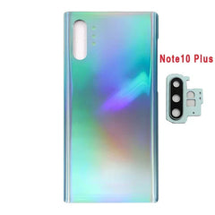 غطاء خلفي للبطارية لهاتف Samsung Galaxy Note10 Note 10 Plus N970F N975F ولوحة زجاجية ثلاثية الأبعاد وغطاء خلفي وغطاء عدسة الكاميرا بديل