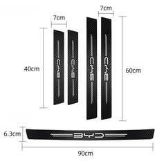 5Pcs Car Carbon Fiber Stickers Door Sill Anti Scratch Decals For BYD Atto 3 Yuan Plus Han Tang EV F3 E6 Dmi Song F0 Qin Pro G3 I