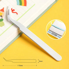 ملقط مستقيم منحني من الفولاذ المقاوم للصدأ ملون وردي أزرق أرجواني DIY ملقط رموش ملصق فن الأظافر أداة التقاط أحجار الراين