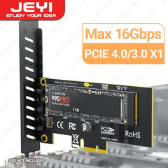 بطاقة محول JEYI M.2 NVME SSD إلى PCIE X1، بطاقة توسعة 2280 SSD PCIe 3.0 4.0 لأجهزة الكمبيوتر المكتبية، PCI-E GEN4 بسرعة كاملة 16 جيجابت في الثانية SK1