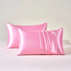 2pcs Satin Pillowcase for Skin and Hair, Satin Pillow Cases Set of 2 Soft Breathable Smooth Cooling Pillow Covers for Sleeping