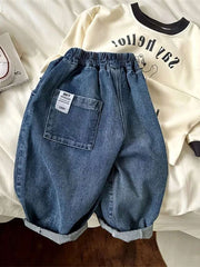 Boys Girls Toddlers Loose Pants Fashion Summer Baby Boys and Girls Baby Foreign Denim Pants New Arrival 2025