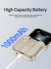 هاتف محمول جديد SERVO i16 Pro Max صغير الحجم قابل للطي، شبكة 4G، شريحتي اتصال، وضع الاستعداد، تسجيل المكالمات، اتصال سريع، FM، هاتف محمول صغير قابل للطي مقاس 1.77 بوصة
