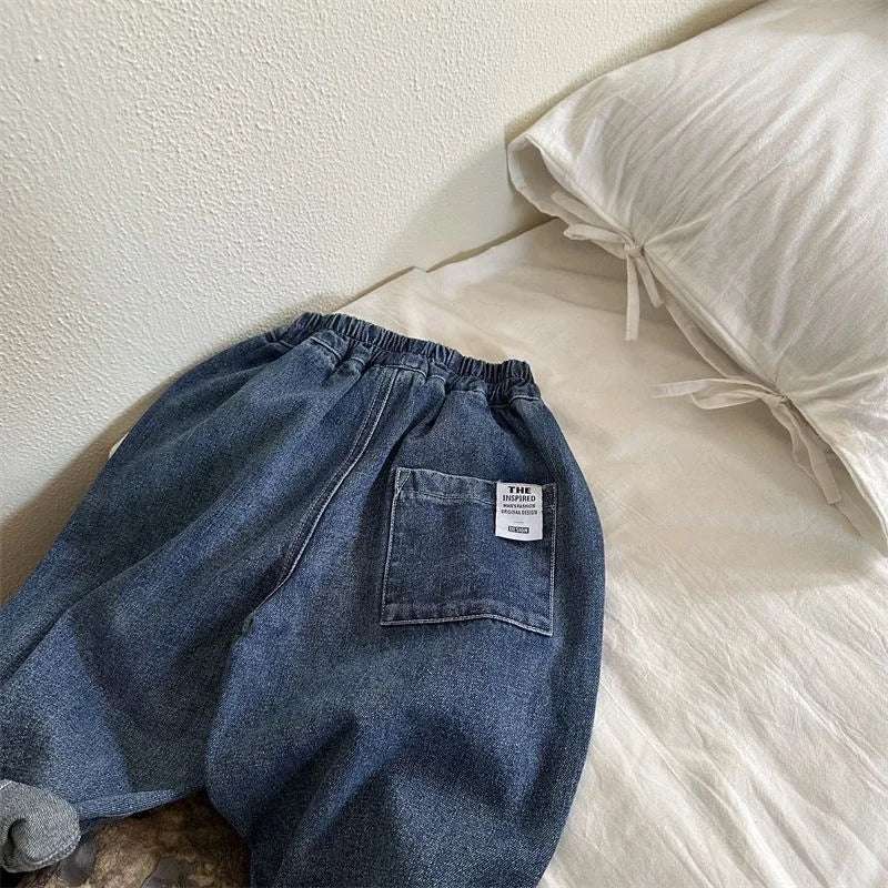 Boys Girls Toddlers Loose Pants Fashion Summer Baby Boys and Girls Baby Foreign Denim Pants New Arrival 2025