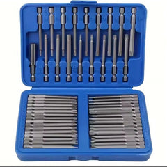 50/36pcs 75mm Extra Long Magnetic Security Screwdriver Bit Set – Torx, Star, Hex Bits
