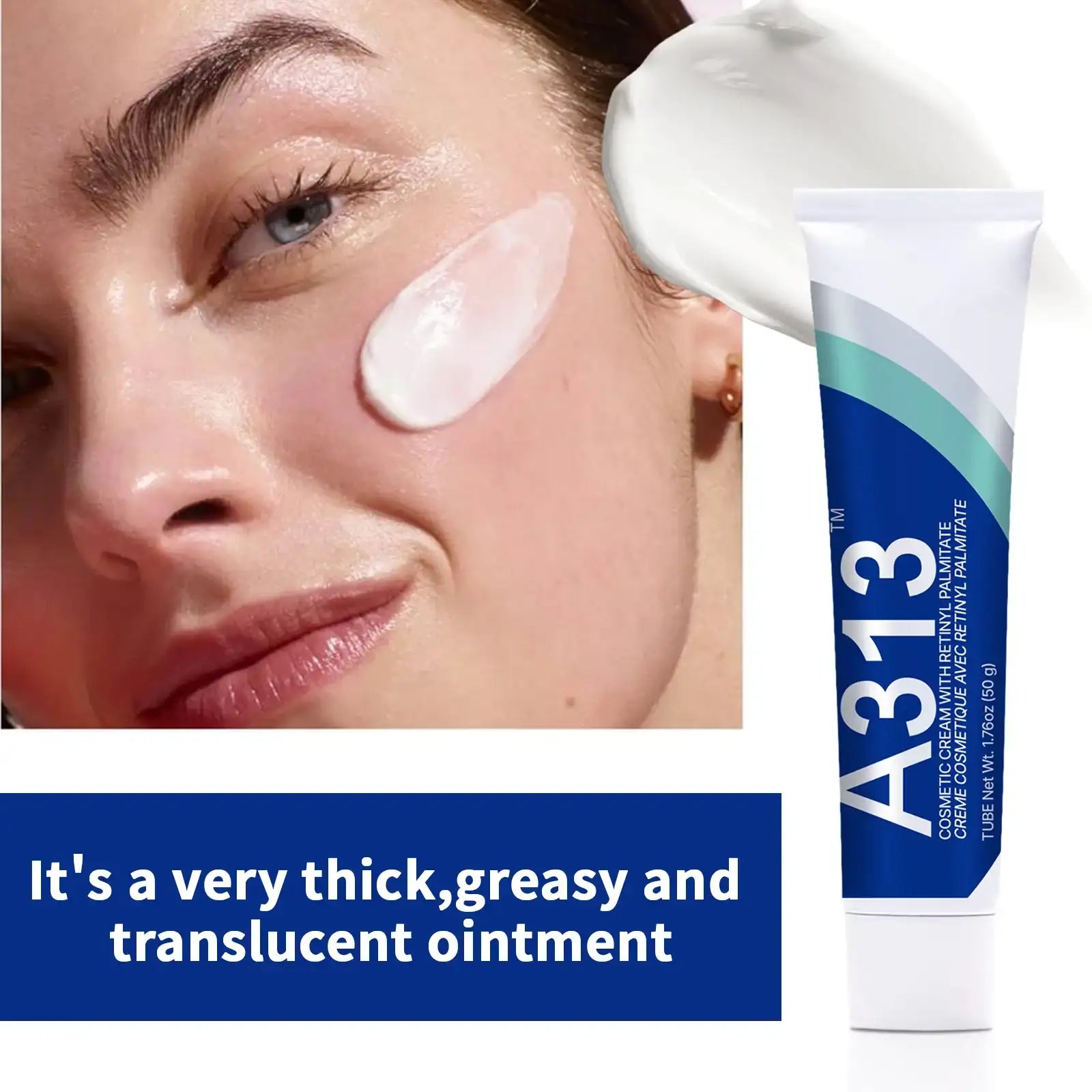 A313 Pure Vitamin A Retinol Cream 50g - Anti-Aging, Moisturizing, Acne Prevention with 200,000 IU Retinyl Palmitate for Face & D