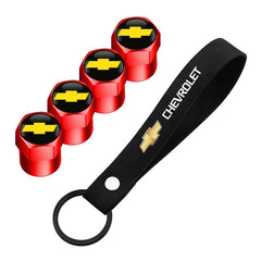 Car Tire Valve Caps Dustproof Covers & keychain Auto Styling For Chevrolet Captiva Colorado Cruze Spark Malibu Trax Aveo