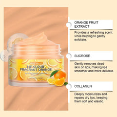 Orange Lip Scrub Reduce Lips Fine Lines Moisturizing Repairing Exfoliating Dead Skin Keratin Two-in-one Dual-effect Scrub