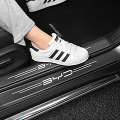 5Pcs Car Carbon Fiber Stickers Door Sill Anti Scratch Decals For BYD Atto 3 Yuan Plus Han Tang EV F3 E6 Dmi Song F0 Qin Pro G3 I
