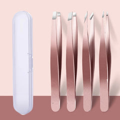 4pcs Set Professional Tweezers for Daily Cleaning of Eyebrows, Eyelashes and Whiskers, Great Precision For Facial Hair