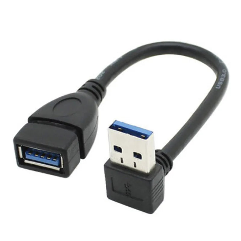 كابل تمديد USB 3.0 بزاوية 90 درجة يمين/يسار/أعلى/أسفل، سلك محول من ذكر إلى أنثى، كابلات USB، سلك تمديد