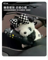 Car Interior Decoration Ornaments Car Mounted Gear Guard Decoration Panda Doll 2024 New Turn Signal Wiper Cartoon Doll