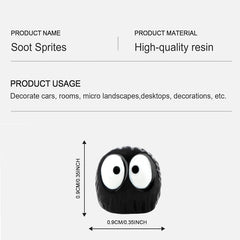 12 Pcs Cute Soot Sprites Automotive Interior Decoration Accessories for Car Rearview Mirror and Dashboard Funny Ornament Gifts