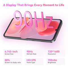 هاتف Cubot A30 4G الذكي بنظام Android 14 16 جيجابايت (6 جيجابايت + 10 جيجابايت ممتد) ذاكرة الوصول العشوائي + 128 جيجابايت ROM 90 هرتز شاشة 6.745 بوصة 5100 مللي أمبير كاميرا خلفية 48 ميجابكسل معرف الوجه