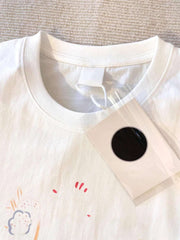 Retro Japanese Cartoon Print Pure Cotton ort Sve Women's T-irt Summer Design Loose Student Top Korean Sle round Ne