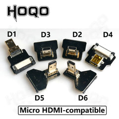 كابل مرن مسطح متوافق مع موصل HDMI من شريط FPV Raspberry Pi 4 Micro HDMI إلى HDMI/Mini HDMI أنثى بزاوية 90 درجة FFC 20 سنًا