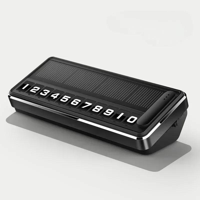 Black LED solar temporary car phone number plate with illuminated digits