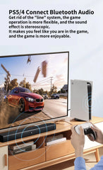 Bluetooth Audio Adapter Wireless Headphone Adapter Receiver for PS5/PS4 Game Console PC Headset 2 in 1 USB Bluetooth 5.3 Dongle