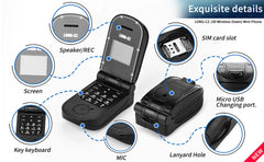 UNIWA J30 2G هاتف محمول صغير قابل للطي ببطاقة واحدة صدفية زر ضغط لاسلكي بلوتوث اتصال صوتي سحري سماعة أذن بدون استخدام اليدين