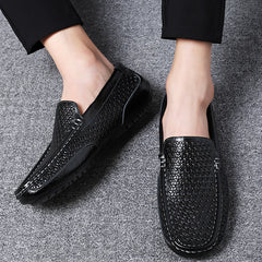 Summer Luxury Brand Men Casual Shoes Soft Genuine Leather Mens Loafers Moccasins Italian Designer Breathable Slip on Boat Shoes