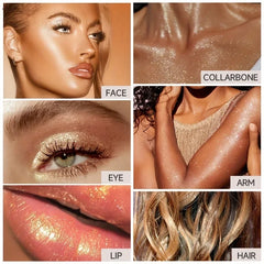 Glitter Shimmer Contour Shading Illuminator for Women Face Body Makeup Highlighter Powder White Moonlight