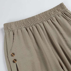Summer plus size Stretch Harem Pants Mother Thin Summer Baggy Pantalones Women  Casual Button High Waist Trousers