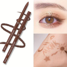 Waterproof matte brown eyeliner pen with brown swatches and smudged eyeliner look