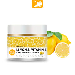 tilavie Lemon Vitamin E Scrub – Suitable for All Skin Types, Men & Women, Face, Neck & Body. Universal Physical Exfoliation