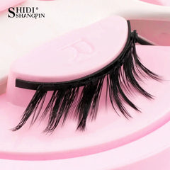 Hot 1 Pair Magnetic Eyelashes Handmade Fluffy Faux Mink Lashes Reusable Natural False Eyelashes and Magnetic Tweezers Set Makeup