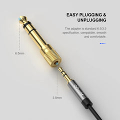 محول صوت QGeeM Jack 6.5 6.35 مم ذكر إلى موصل أنثى 3.5 مم لمكبر صوت سماعة الرأس ومحول صوت الميكروفون AUX 6.3 3.5 مم