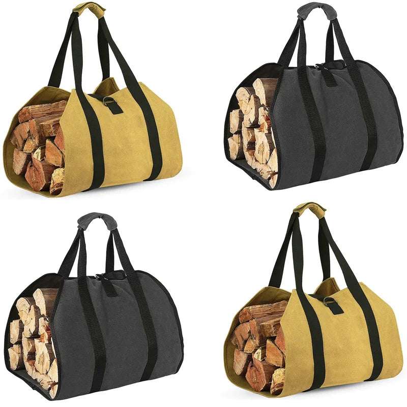 Large Capacity Firewood Storage Bag Waterproof Scratch-resistant Wood Log Carrier Outdoor Camping Firewood Holder Wood Carry Bag