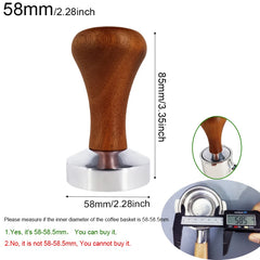 51mm 53mm 58mm Espresso Tamper Coffee Barista Flat Base Coffee Tampers With Wood Handle