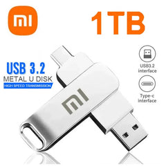 Xiaomi 16TB USB 3.2 Flash Drive 8TB Type-C U Disk High-Speed Pen Drive U Flash Drive Portable SSD 1TB 2TB for Laptop Computer