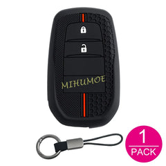 2B Silicone Car Key Case Cover Chain For Toyota Corolla Hatchback Cross Yaris Cross Prius Hilux Land Cruiser LC200 LC250 LC300