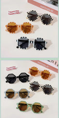 2023 Children Cute Striped Polygon UV400 Sunglasses Baby Girls Outdoor Sun Protection Sunglasses Kids Eye Protection Sun Glasses