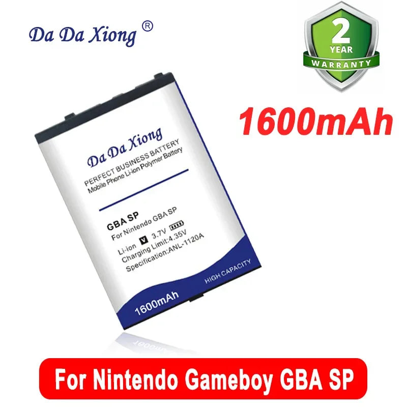 1600mAh Top Battery For Nintendo Gameboy Advance GBA SP GBASP Bateria