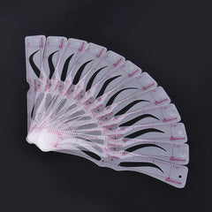 12pcs/Set One-Pieces Eyebrow Shape Set Portable Plastic Eyebrow Stencil Card for Women Thrush Model Eye Brow Drawing Tool Makeup