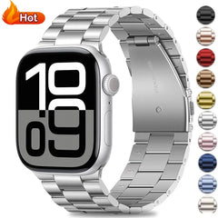 سوار من الفولاذ المقاوم للصدأ لساعة Apple Watch Ultra 2 مقاس 46 مم 49 مم 40 مم 44 مم 42 مم 41 مم 45 مم سوار IWatch Series 10 9 8 7 SE 6 5 4