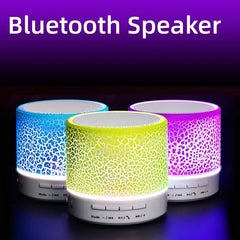 مكبر صوت بلوتوث صغير لاسلكي مكبر صوت Crack LED بطاقة TF USB مضخم صوت محمول MP3 صوت مكبر صوت لاسلكي للهواتف الذكية