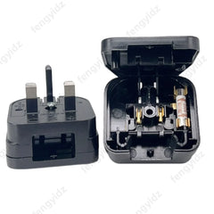 High Quality UK Converter With Fuse, US/Janpan/China 2 Flat Parallel Pin Plug To Singapore Malaysia Hongkong Socket Power Adapte