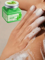 500g Aloe Vera Exfoliating and Purifying Scrub, Rich in Aloe Vera Extract, Unforward Skin, Fresh Fragrance, Long-Lasting Fragrance, Ice Cream Texture, Refreshing Skin Tactile, Rub Texture with Delicate Scrub Particles Can Eff