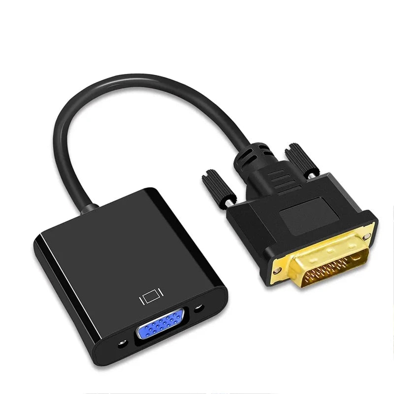 Full HD 1080P DVI to VGA Adapter DVI-D Male to VGA Female Adapter 24+1 25Pin to 15Pin Cable Converter for PC Computer Monitor