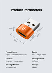 محول 10A OTG USB 3.0 إلى النوع C من USB أنثى إلى النوع C ذكر محول شحن سريع OTG USB C لأجهزة الكمبيوتر المحمولة Xiaomi Samsung