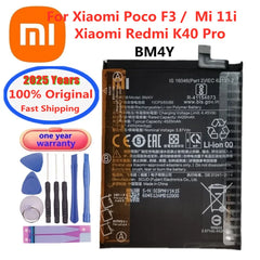 بطارية أصلية BM4Y موديل 2025 لهاتف Mi 11i لهاتف Xiaomi Poco F3 وRedmi K40 Pro وK40Pro، بطاريات بديلة بسعة 4520 مللي أمبير/ساعة