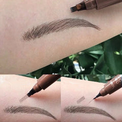 5 Colors 1pc Eyebrow Pen Waterproof 4 Split Tip Eyebrows Pen Eyebrow Tattoo Pen Waterproof Liquid Black Eyebrow Makeup Pencil