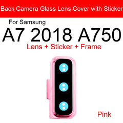 Back Camera Lens With Sticker For Samsung Galaxy A7 2018 A750 Rear Camera Glass Cover Frame Holder Replacement Repair Parts