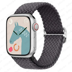 Braided Loop Strap For Apple watch Ultra Band 49mm 44mm 40mm 45mm 41mm 42mm 38mm Elastic Solo bracelet iWatch series9 8 7 6 se 3
